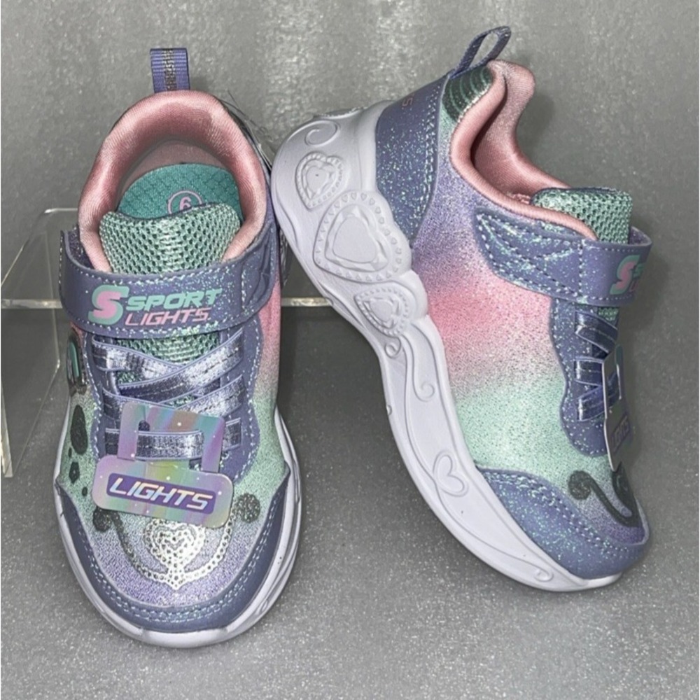S Sport By Skechers Lucia Sneakers Light Up Stretch Laces Toddler Girls Size 5 - Picture 17 of 17